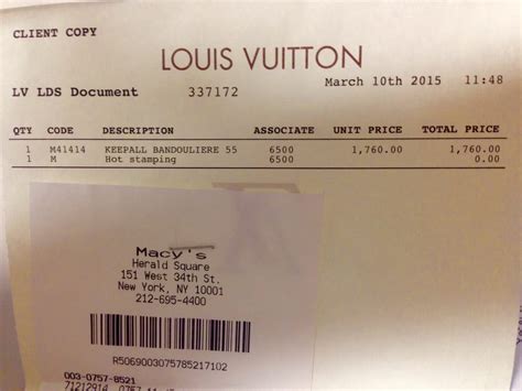 louis vuitton receipt 2023